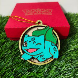 Set of 6 Wooden Pokémon Christmas Ornaments, Colorful Geek Gift, Xmas Tree Ornaments, Home Decor, Eco-Friendly Christmas Decoration