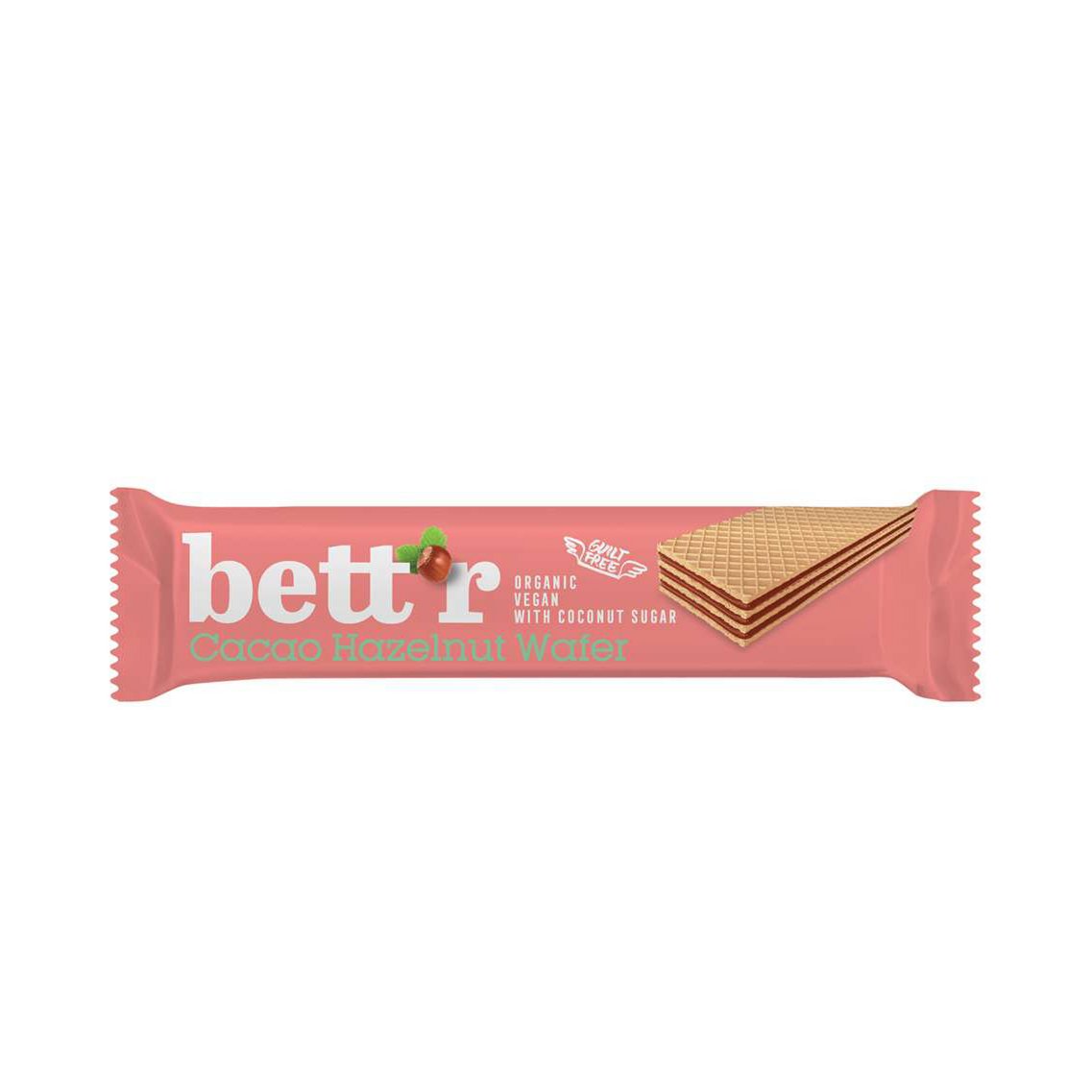 Cocoa Hazelnut Wafer, organic, Bett'r, 30g