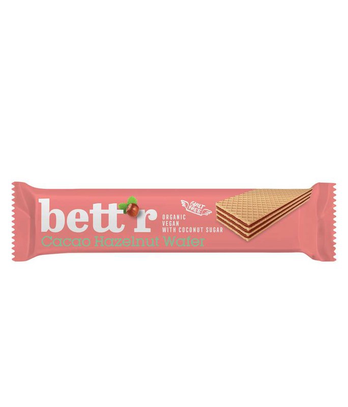 Cocoa Hazelnut Wafer, organic, Bett'r, 30g