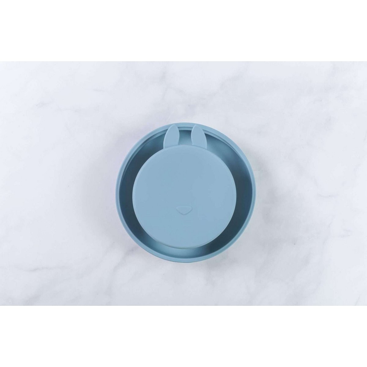 Conjunto Prato Silicone Con Ventosa Blu
