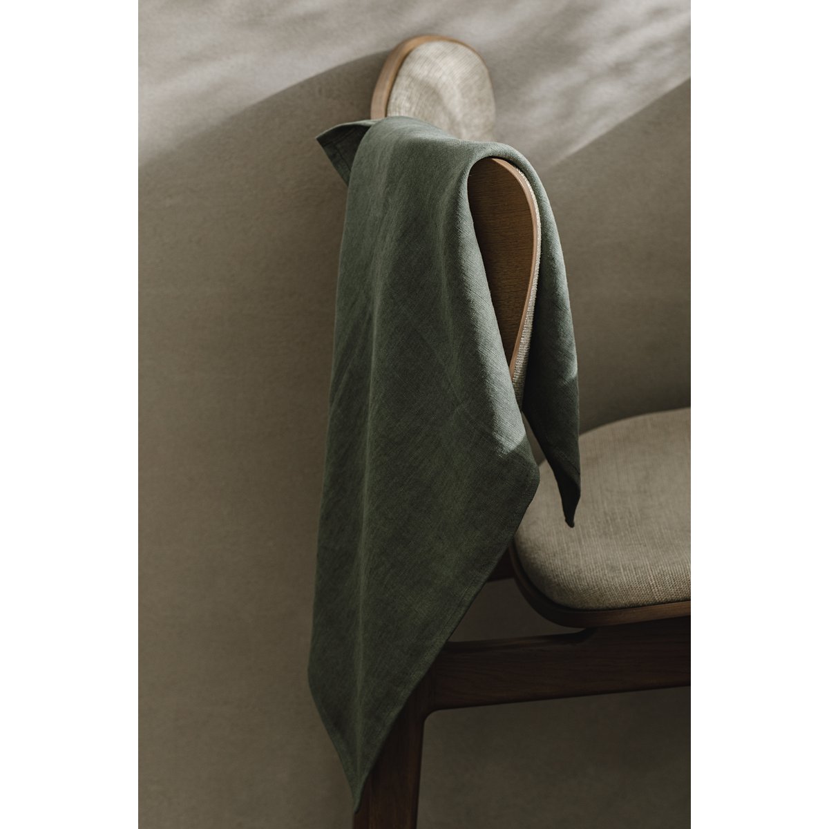 Paño de cocina / Verde musgo nórdico, 100% lino