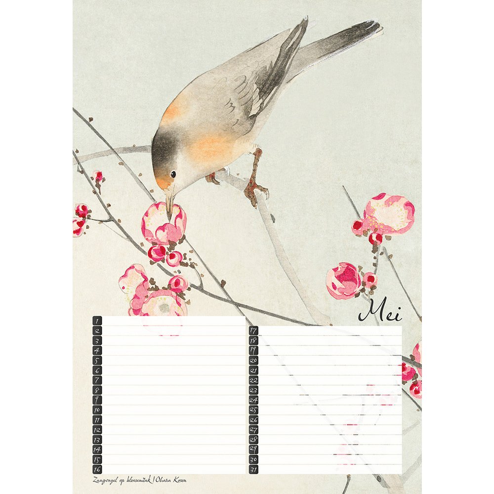 Fødselsdagskalender Fugletryk af den japanske mester Koson
