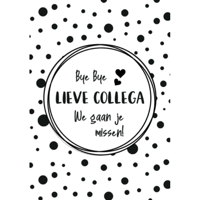 Kaart bye bye collega