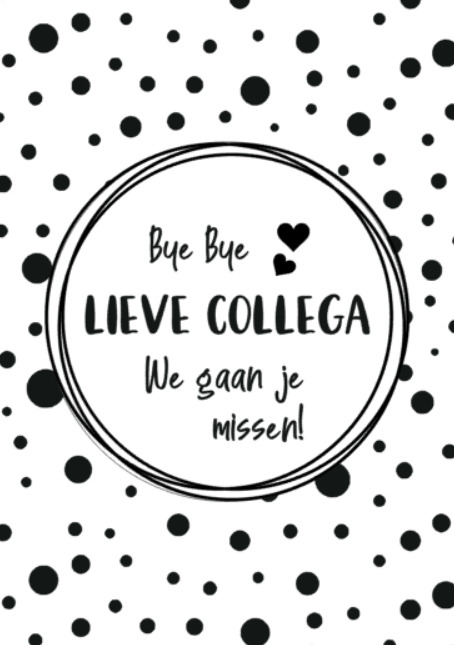 Kaart bye bye collega