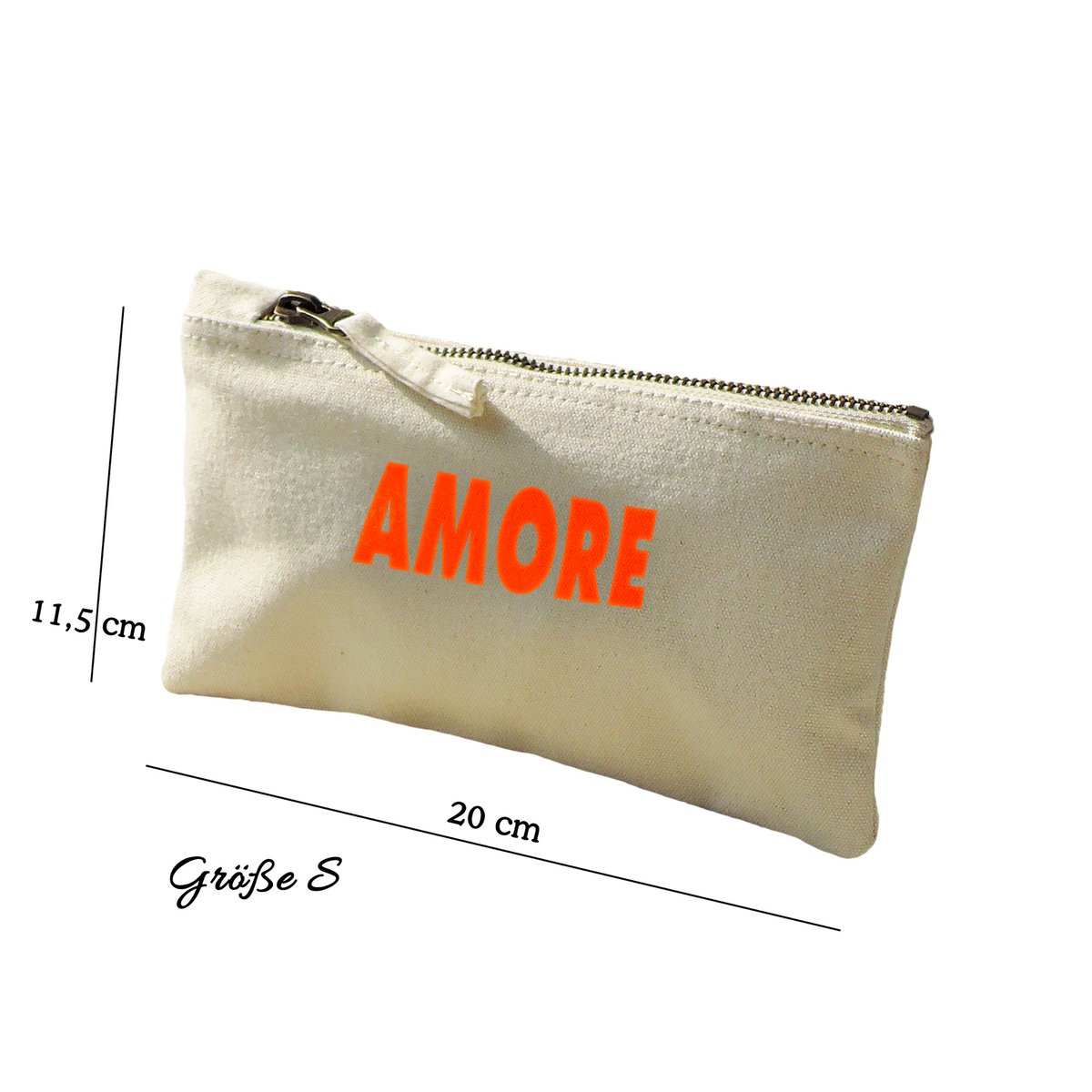 Trousse à cosmétiques AMORE - écriture en plusieurs couleurs