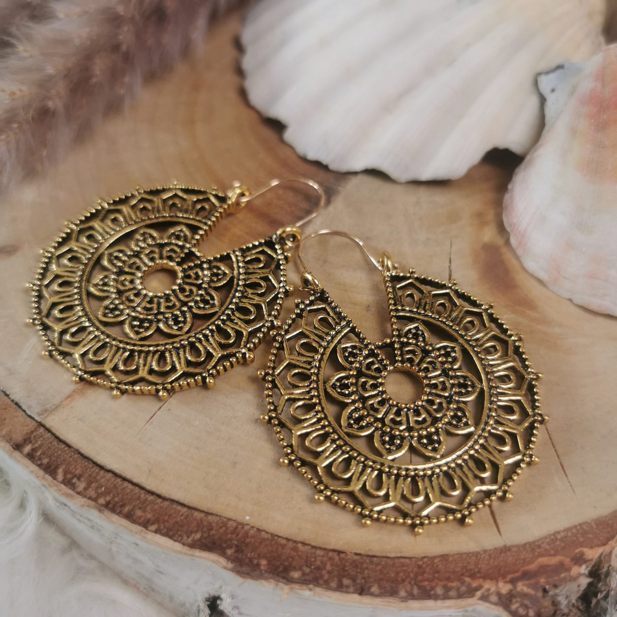 Kolczyki boho Laura Laura- vintage gold