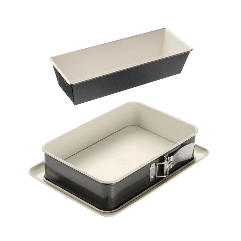 Forma do ciasta o średnicy 30 cm i prostokątna forma do ciasta o wymiarach 28 x 18 cm Dr. Oetker Back Trend