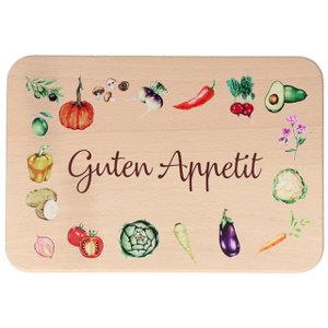 Breakfast boards "Loyal appetite" with vegetables made of wood, colorful (b/h/t) 22x1x14cm