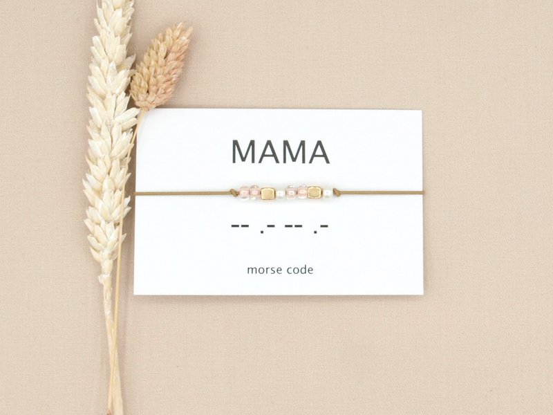 Morse code armband Mama (zilver,rosé goud,goud)