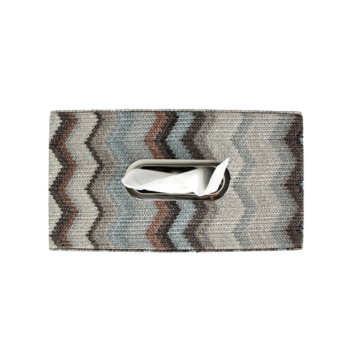 Tissue box zigzag gray blue pattern facial tissue box