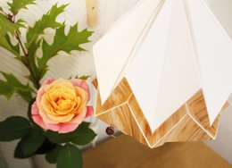 Sospensione Origami in Ecowood e White Paper - misura S