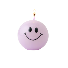 Smiley Kerze - 7,5 cm - Lila
