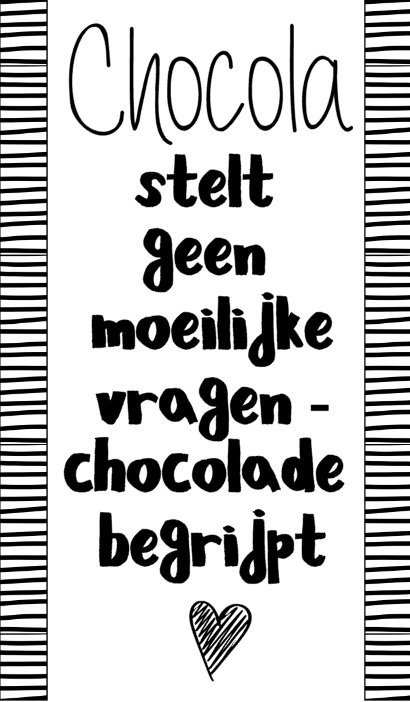 Kleine Dankeskarte 5 x 8,5 cm. Schokolade stellt keine schwierigen Fragen.