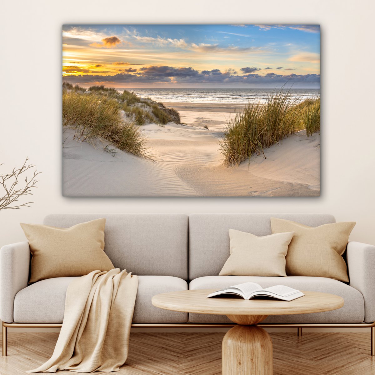 Pintura de lona - Decoración de la pared Beach - Dune - Grass - Sunset - Sala de decoración de la pared - Decoración del dormitorio - Accesorios de habitaciones - Pinturas sobre lienzo