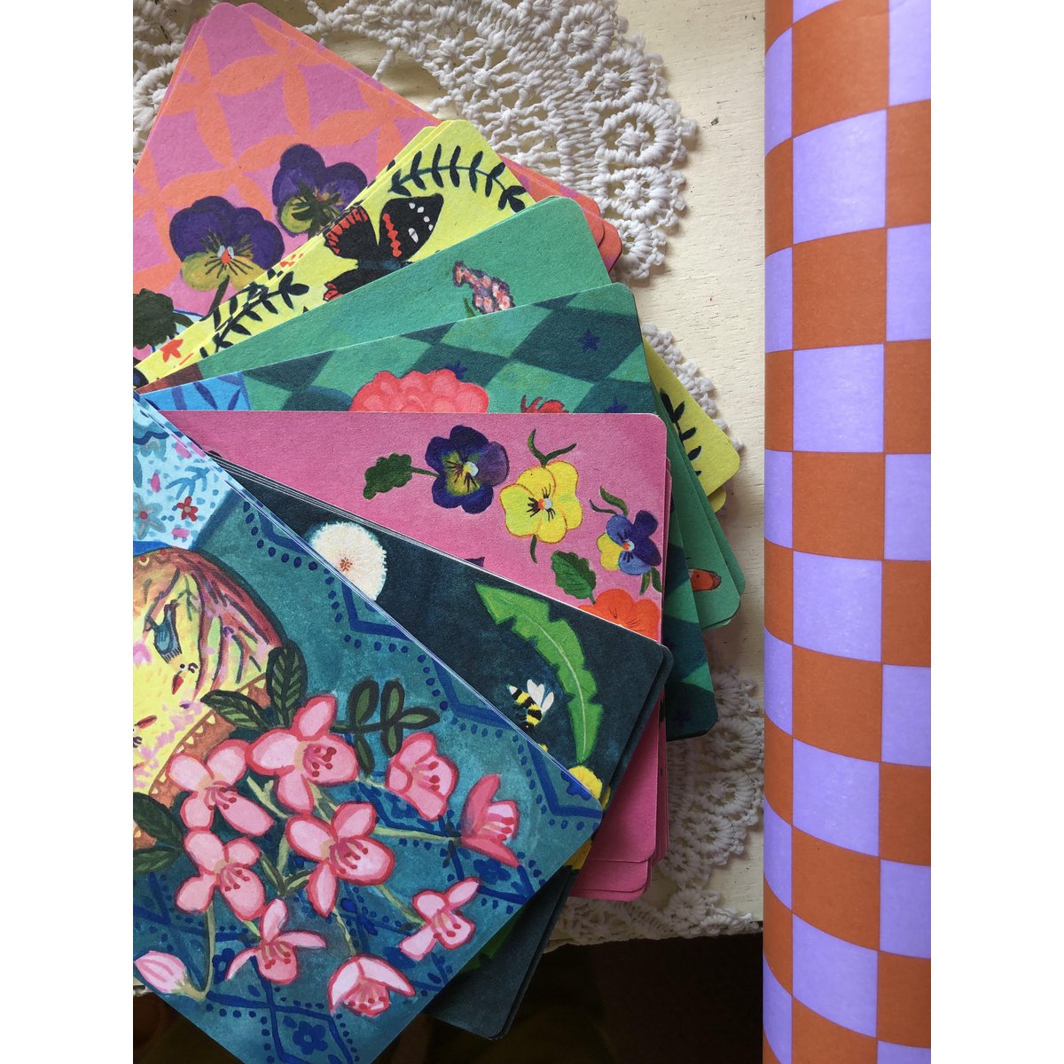 Trendige A6-Blumenkarten | Nachhaltige Sommer-Stiefmütterchen-Postkarten | Bunte Kunstgrußkarten für Erwachsene