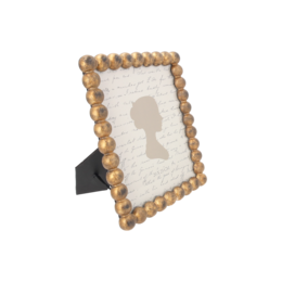 Decorative photo frame in gold resin spheres 24x19 cm