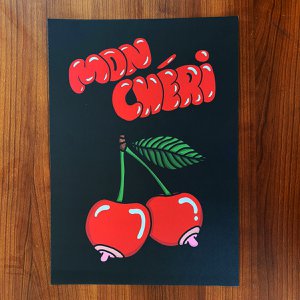 Mon Chéri (Schwarz) Druck (A3) von Kloes