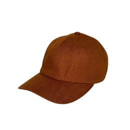 Tobacco Brown Linen Baseball Cap | Varm minimalistisk kasket | Premium følelse