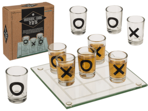 Glastrinkspiel, Tic Tac Toe mit 9 Gläsern,