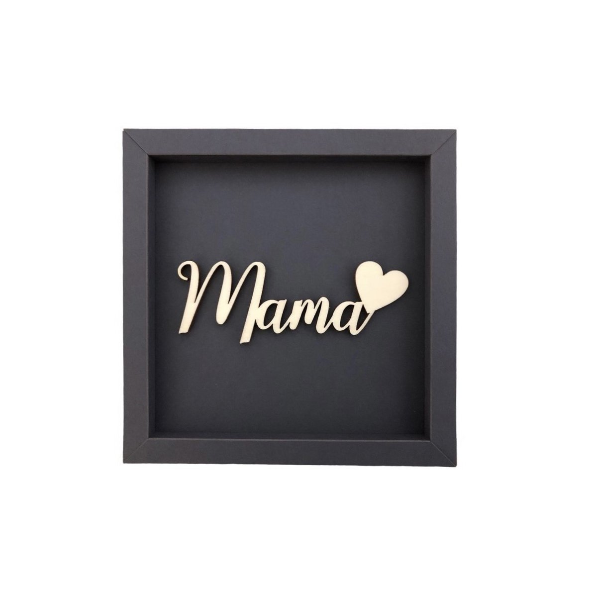 Mom frame card wood lettering