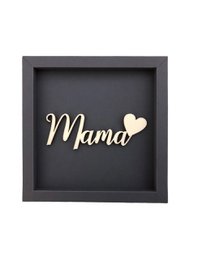 Letras de madera de tarjeta de marco de mamá