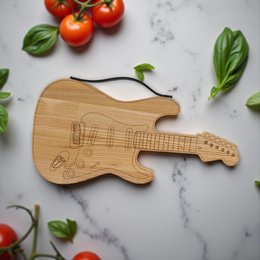 Planche à découper, planche à découper en bois en forme de guitare