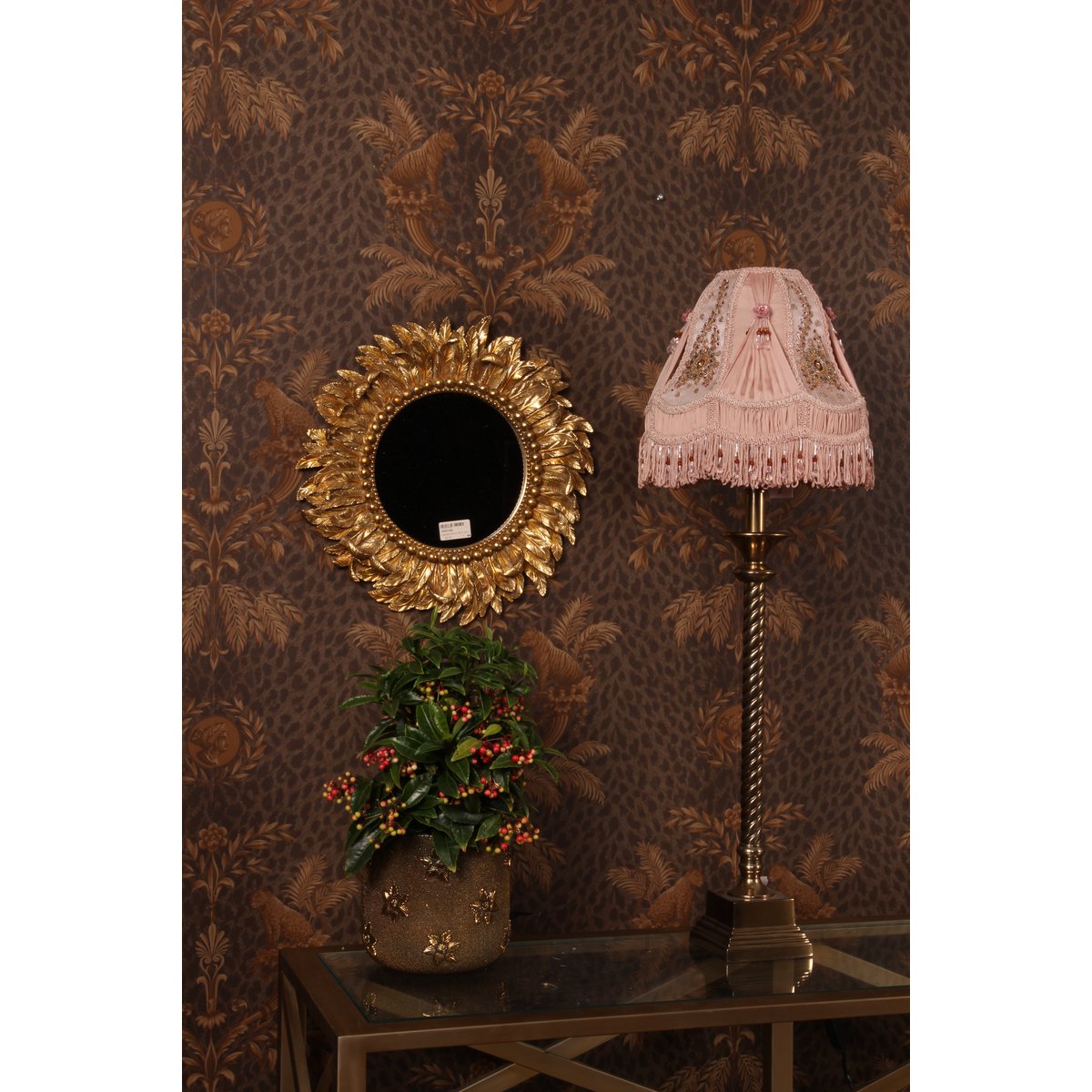 Leaves Mirror 39,5 cm - Gold - Resin