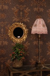 Leaves Mirror 39,5 cm - Gold - Resin