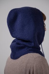 Acanalado: 100% de cachemira balaclava de punto