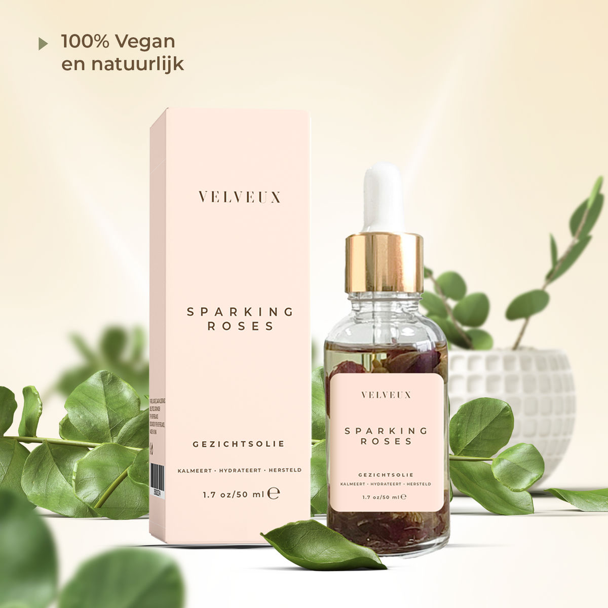 Huile visage à la rose 50ML - 100% naturelle