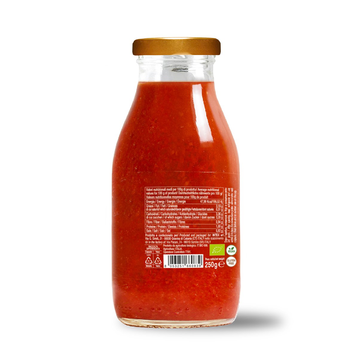 Klar til brug økologisk cherry tomat puttanesca sauce 250g
