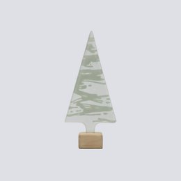 Medium-sized white Christmas tree with garlands, suitable for holiday decor.