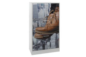 HOUTEN SCHOENENREK 60X25X115 BLAUW SCHOENEN MB191864