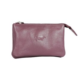 Leather Key Pouch In 11 Colors - With Zipper And Key Rings - Arrigo