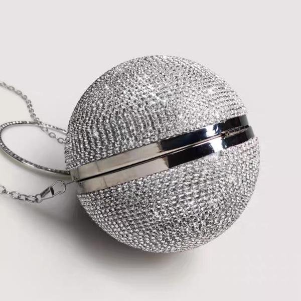 Luxe Ball Clutch-BlingBling Diamonds-Gold & Silver