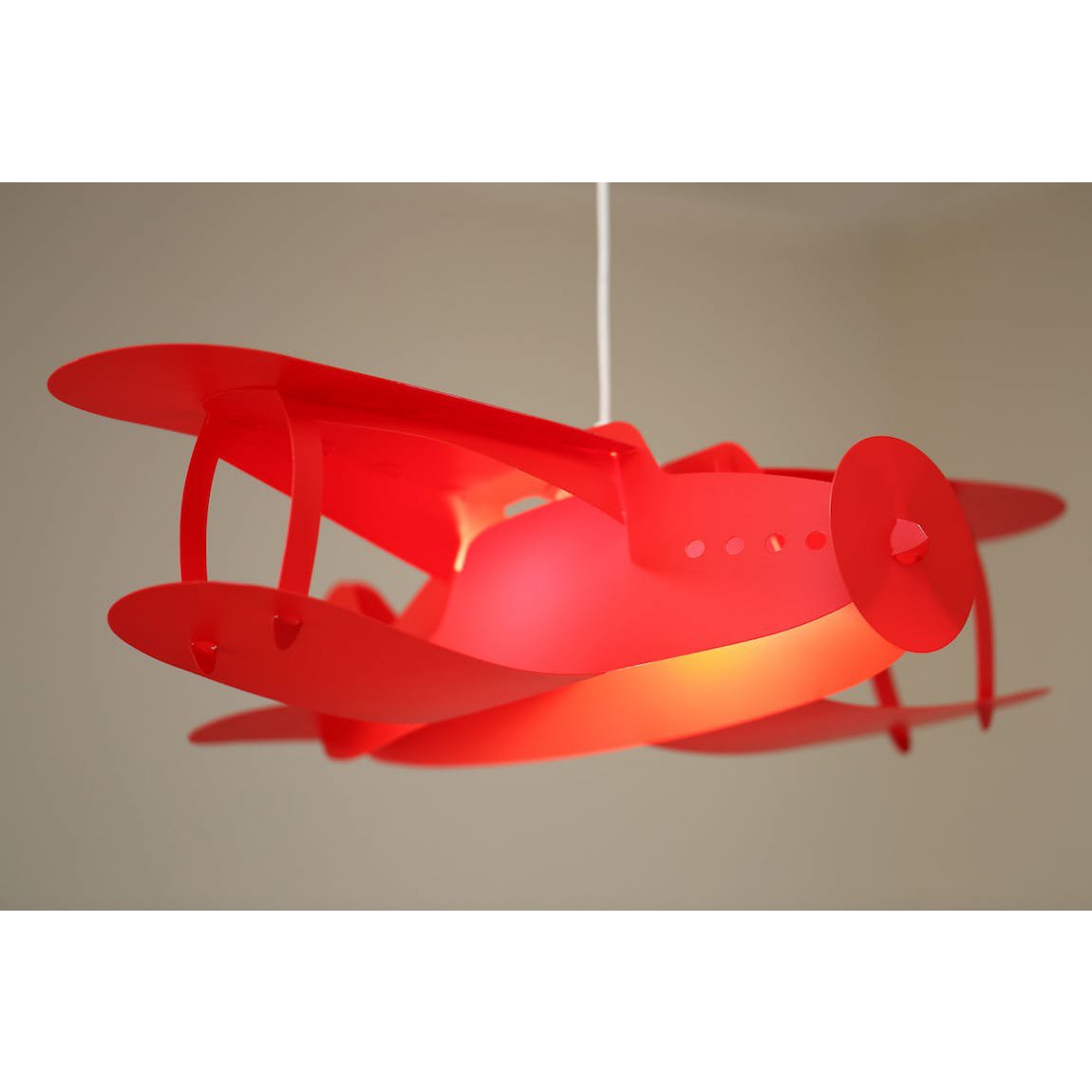 LAMPE SUSPENDUE ENFANT AVION ROUGE