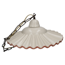 Brown edge handkerchief chandelier 39 cm with ceramic chain