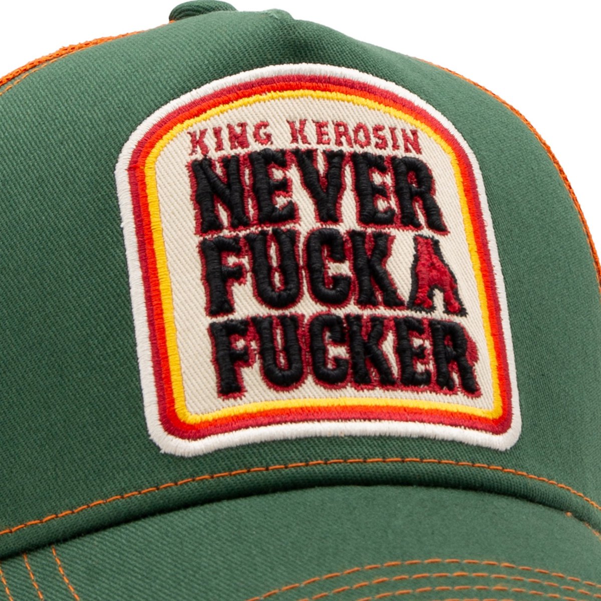 Trucker Cap 'Never Fuck A Fucker' in Grün