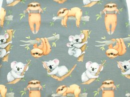 Pantaloni bebè unisex koala e bradipo grigio, limone