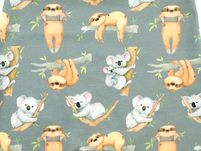 Baby Pumphose unisex Koala und Faultier grau, lemon