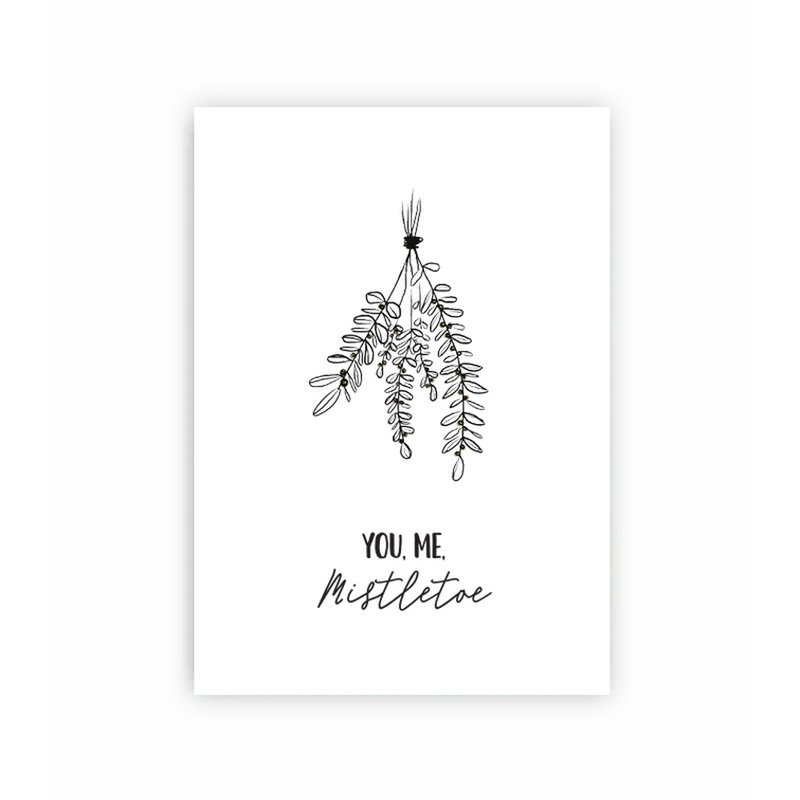 Weihnachtspostkarte - Mistel