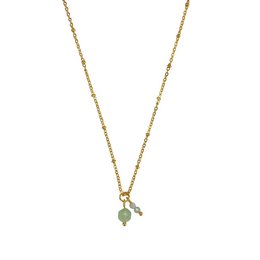 Halskæde Aquamarine & Aventurine - Guld