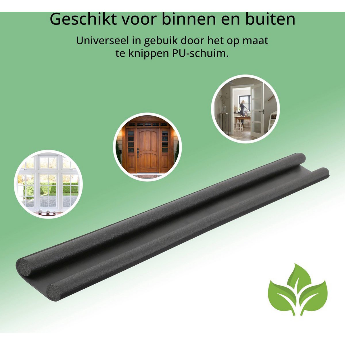 Tochtstrip voor Deuren – 93 cm – Geluidsdempend en Isolerend – Universeel – Zwart