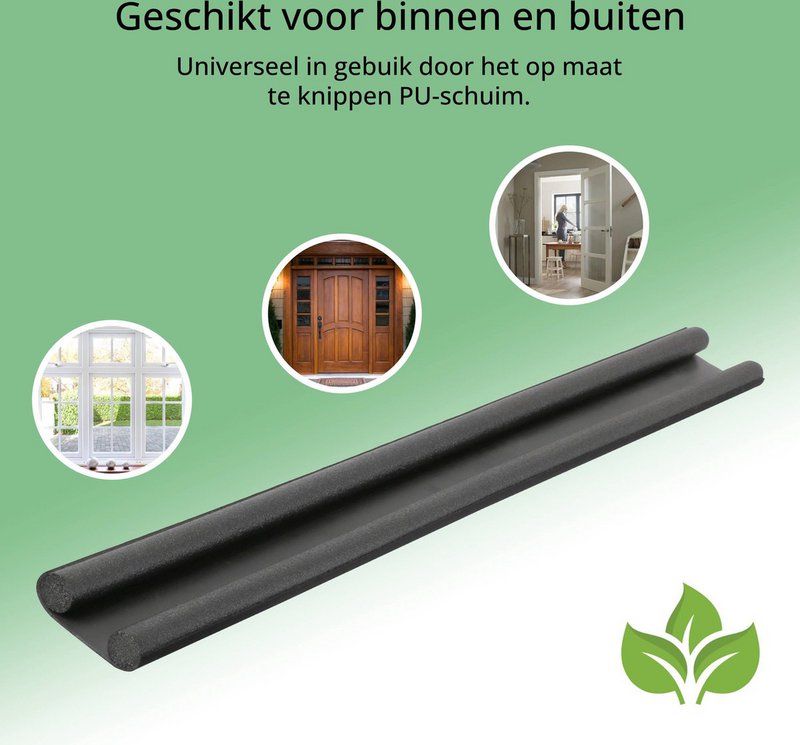 Tochtstrip voor Deuren – 93 cm – Geluidsdempend en Isolerend – Universeel – Zwart