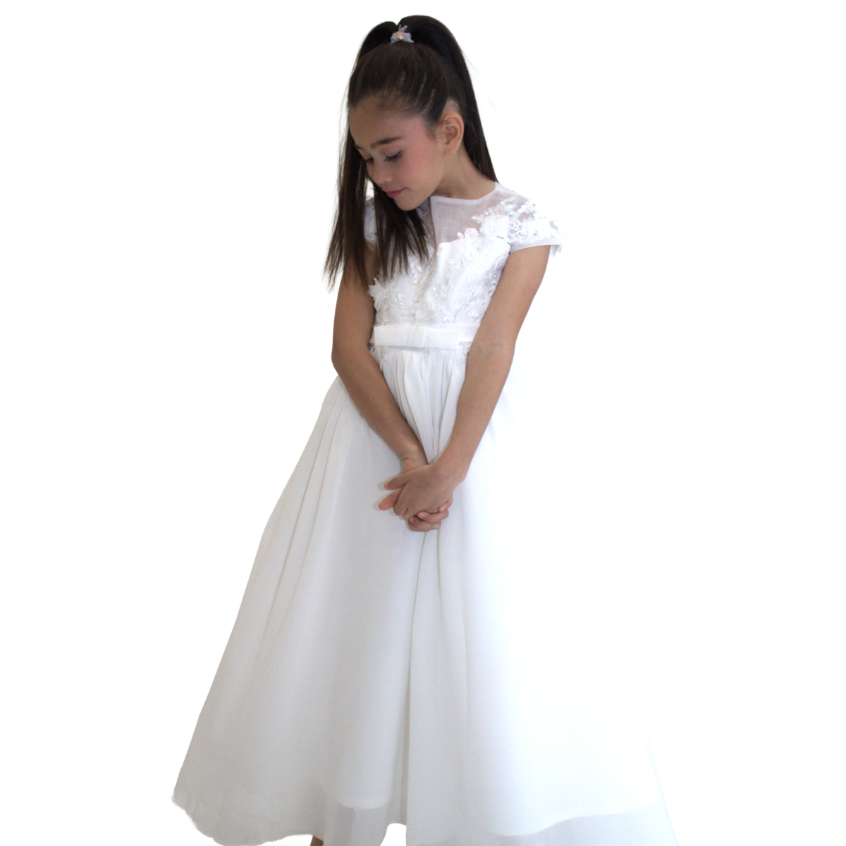 Ceremonial dress JEANNE - White - Size: 130 cm (7/8 years)