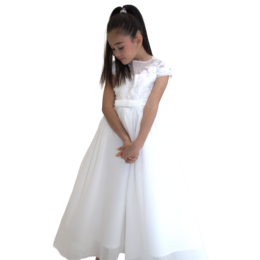 Ceremonial dress JEANNE - White - Size: 130 cm (7/8 years)