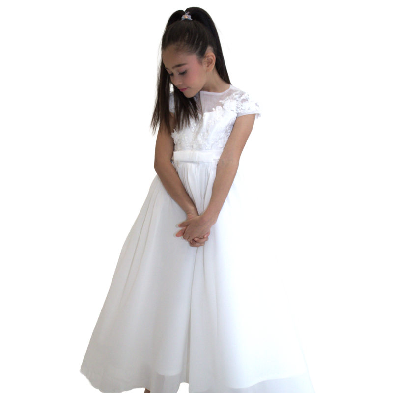 Ceremonial dress JEANNE - White - Size: 130 cm (7/8 years)