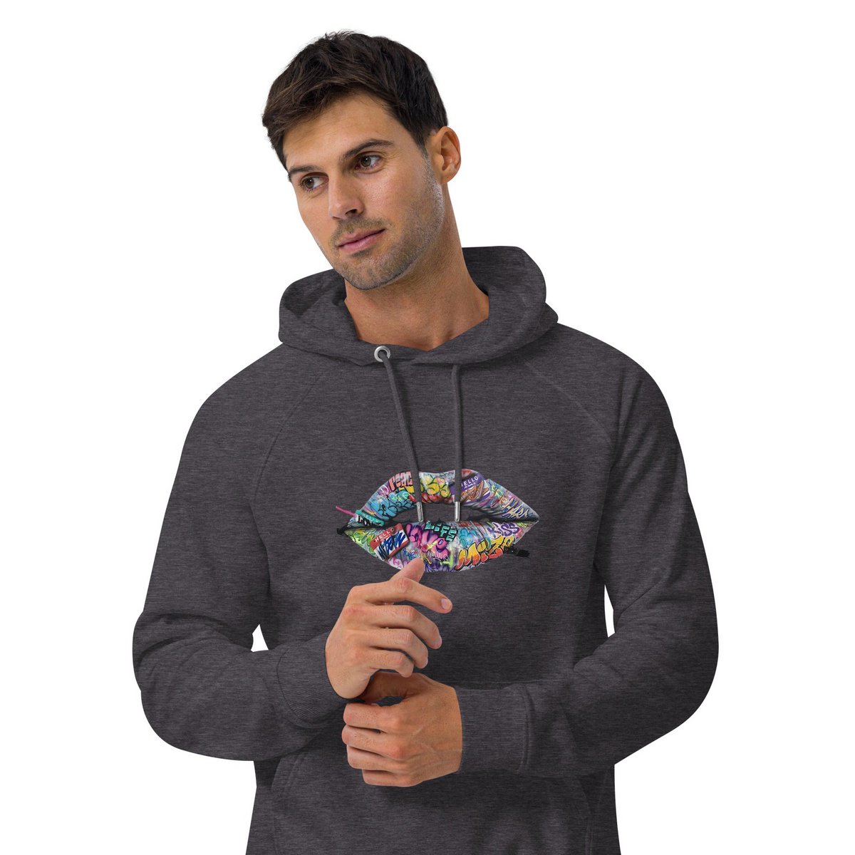 Lipstickjungle unisex økologisk raglan hættetrøje