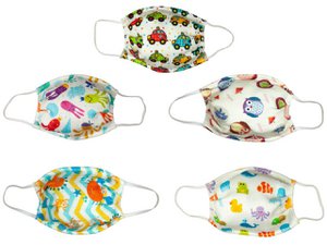 Set of 10 washable bamboo CHILDREN masks, sterilizable at 40°C and reusable