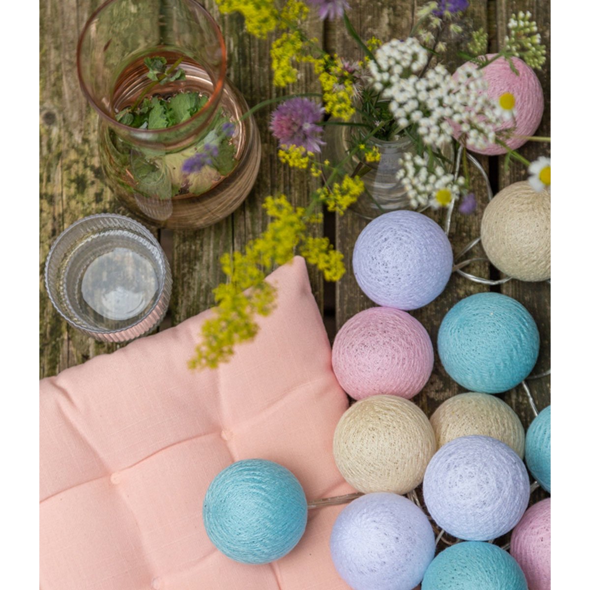 Guirnalda de luces para exterior - Pastel